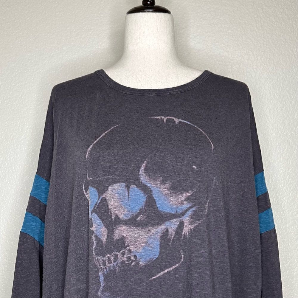 Torrid Skull Classic Fit Super Soft Slub Long Sleeves Drop Shoulder Tee - Picture 2 of 11